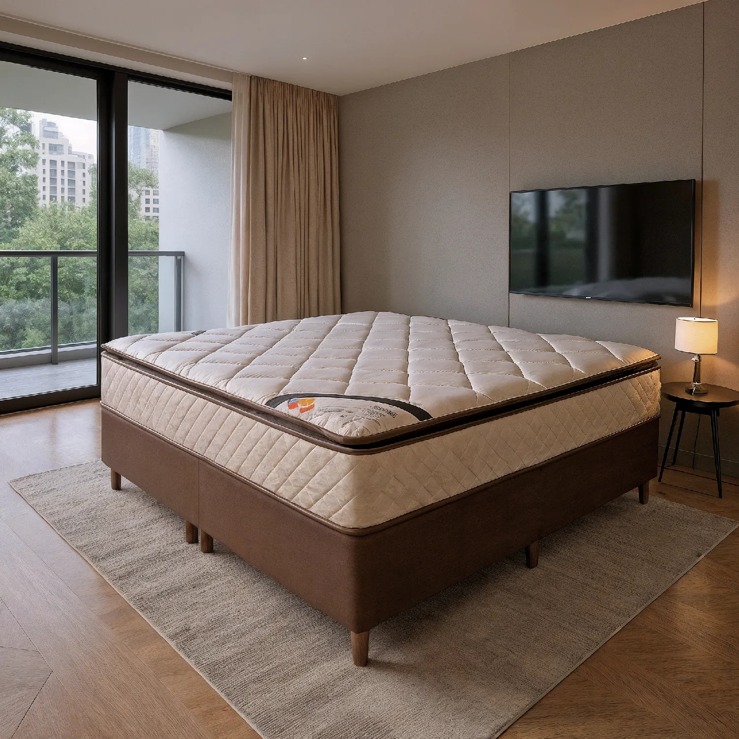 Colchão King Fiori com Box Bom Pastor Molas Ensacadas 193x203cm Rosa - Recife PE